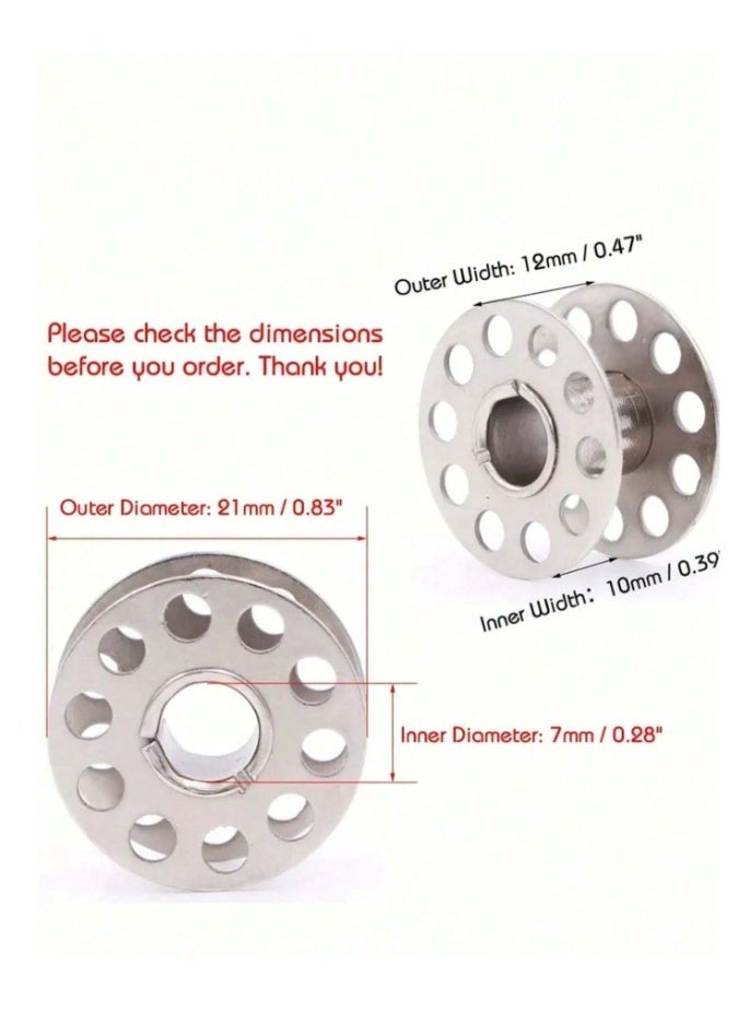 24 قطعة من بكرات الخيط المصنوعة من الفولاذ المقاوم للصدأ والمعدن المتين لآلات الخياطة ، ملحقات الخياطة الأساسية بتصميم بكرة سهل الاستخدام - Image 4
