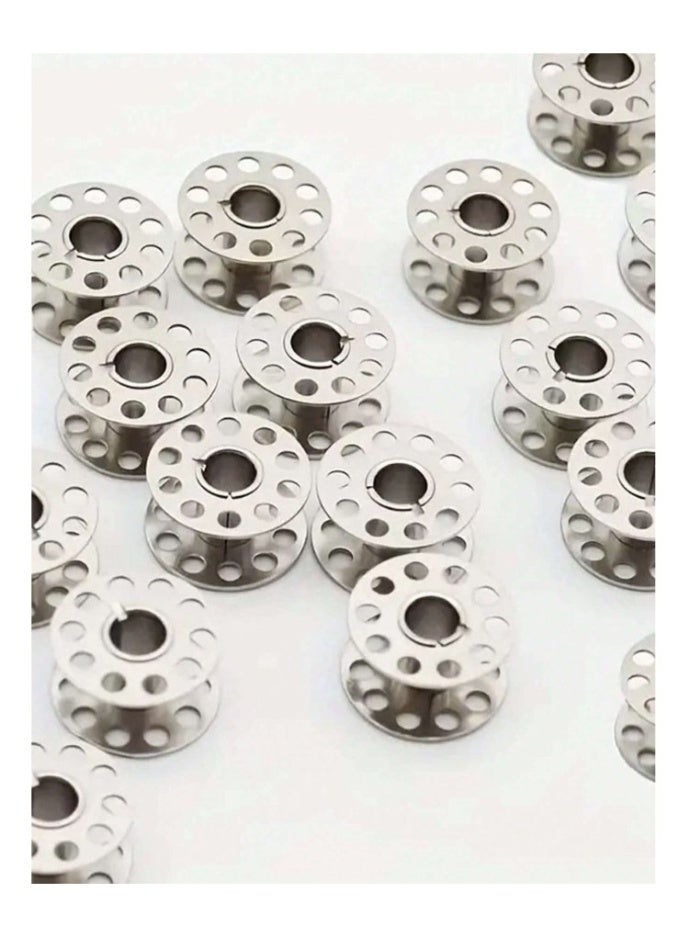 24 قطعة من بكرات الخيط المصنوعة من الفولاذ المقاوم للصدأ والمعدن المتين لآلات الخياطة ، ملحقات الخياطة الأساسية بتصميم بكرة سهل الاستخدام - Image 5