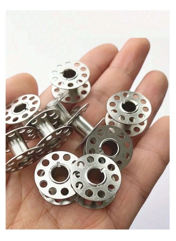 24 قطعة من بكرات الخيط المصنوعة من الفولاذ المقاوم للصدأ والمعدن المتين لآلات الخياطة ، ملحقات الخياطة الأساسية بتصميم بكرة سهل الاستخدام - Image 1