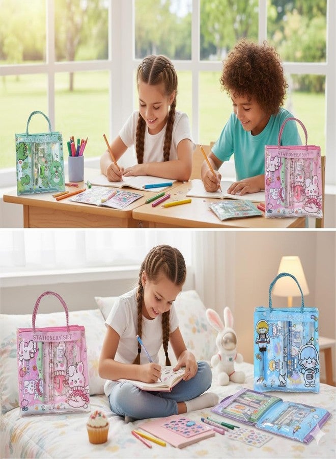 Returngifts هدايا تذكارية - مجموعة من 6 أطقم أدوات مكتبية ملونة تتضمن أقلام رصاص، ومبراة، وممحاة، ومسطرة - هدايا تذكارية لحفلات أعياد الميلاد للأولاد والبنات | فكرة هدايا لحفلات الأطفال بكميات كبيرة (التصميم 9) - Image 3