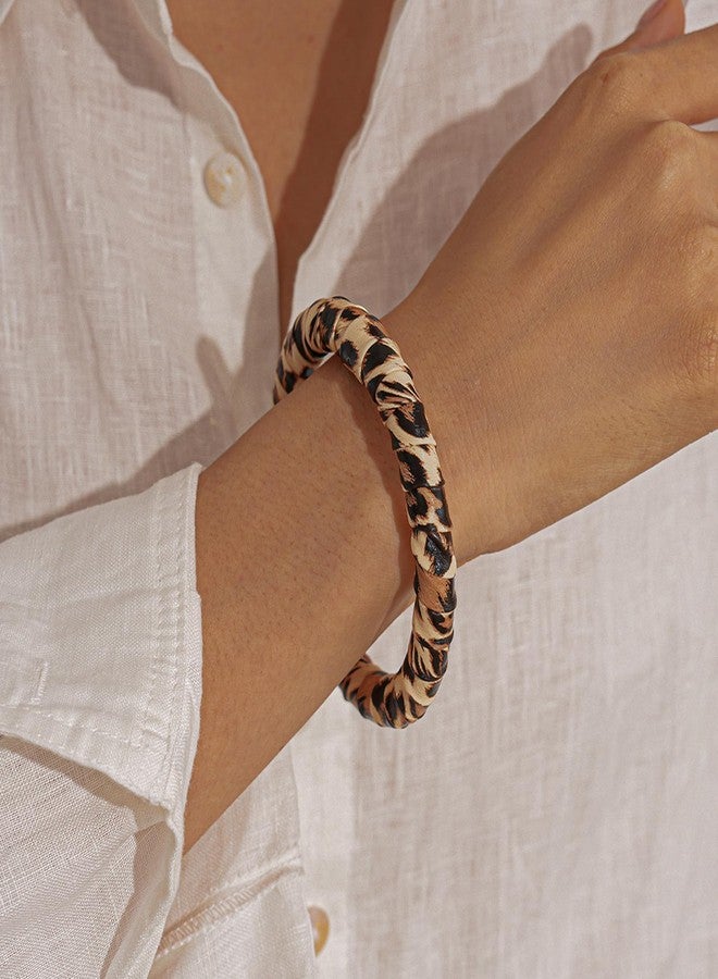 72ore Leopard Print Bracelet for Women Stylish Leopard Bangle Cuff Bracelets Fashion Jewelry Gift Accessories - Image 2