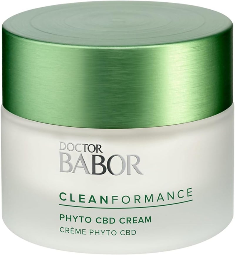 DOCTOR BABOR CLEANFORMANCE CBD Face Cream for stressed and damaged Skin With Cannabidiol Vegan Formula Phyto CBD Cream 1 x 50 ml