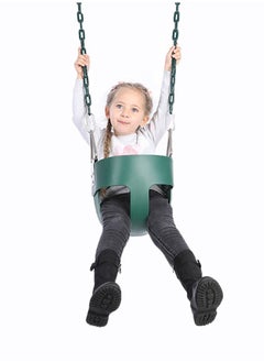 Funz Iron wall swing with Full Bucket seat and chains for outdoor Green  - Image 2