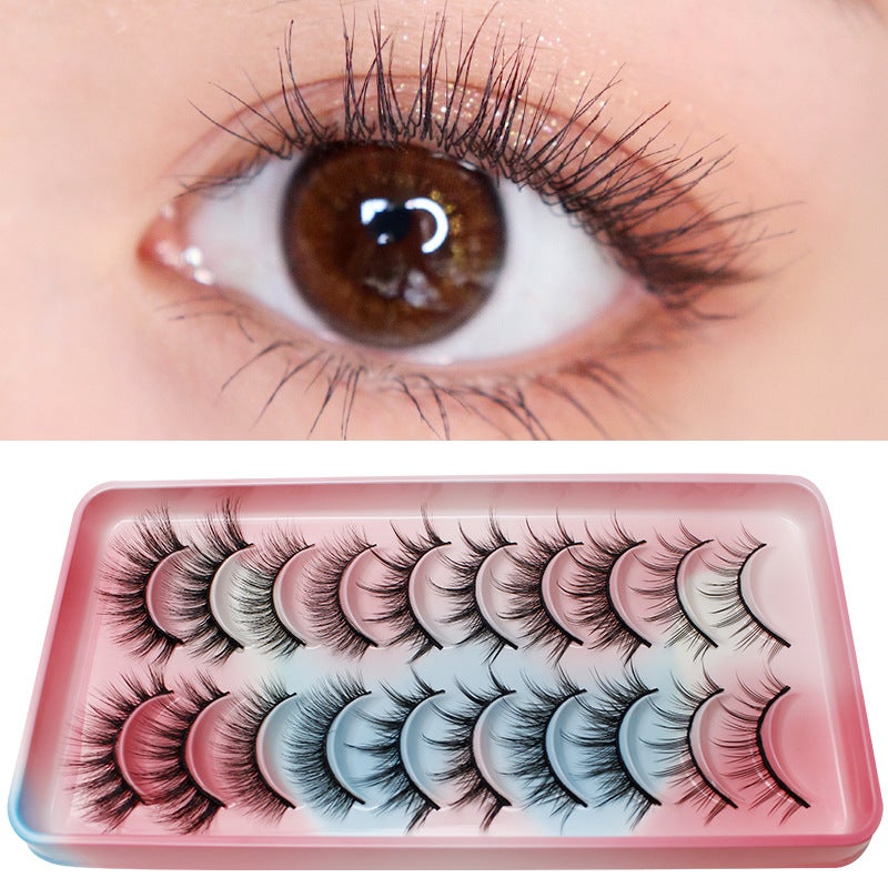 Dingsen False Eyelash Factory Cross-Border Stable Supply 10 Pairs of Natural Makeup Cos Little Demon Eyelashes - Image 3