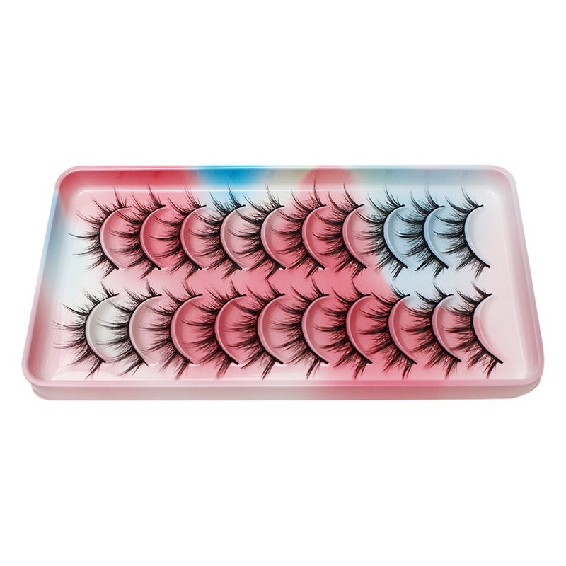 Dingsen False Eyelash Factory Cross-Border Stable Supply 10 Pairs of Natural Makeup Cos Little Demon Eyelashes - Image 2