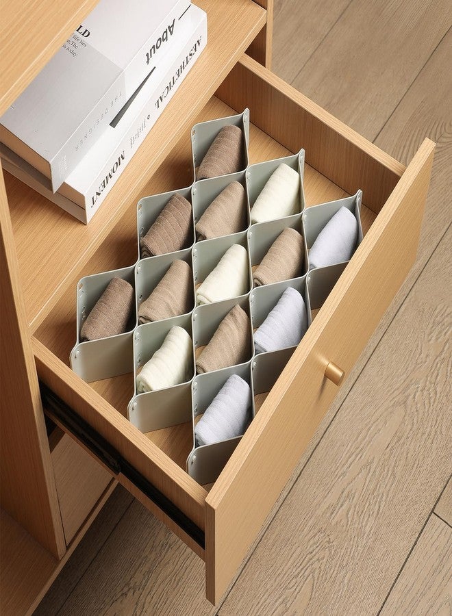 ROUFA Sock Drawer Organizer for Dresser, Honeycomb Underwear Dividers for Women, Panty Separator for Bras, Socks, Belt and Leggings (2 Sets/12pcs,Grey) - Image 2