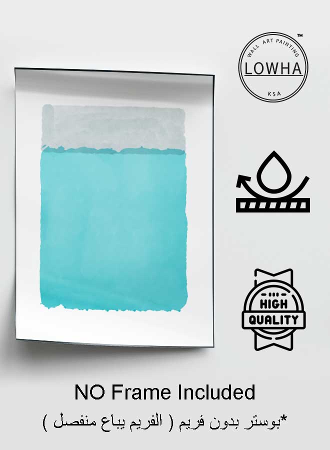 LOWHA Poster Painting Art With Four Separate Pieces Of Double-Sided Stickers Abstract Hand Painted Grey Dark Green & Blue For Home Bedroom Living Room And Office Decor - Image 3