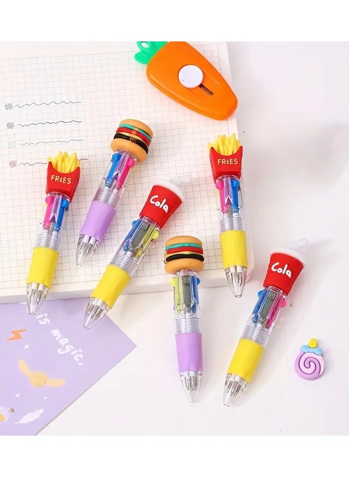 Generic 4-color ballpoint pen, different meal shapes, new style, encourages students, 4*1 pen  - Image 3