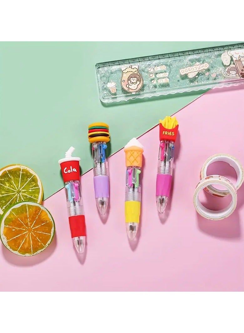 Generic 4-color ballpoint pen, different meal shapes, new style, encourages students, 4*1 pen  - Image 4