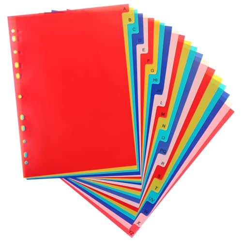 FOJOO Tab A-Z Binder Dividers, Alphabet Plastic Binder Dividers with Multicolor Tabs, Letter Size 8.2" x 11.6", for 3 Ring Binders, Fits 2/3/4/11 Ring Notebook (21) - Image 1