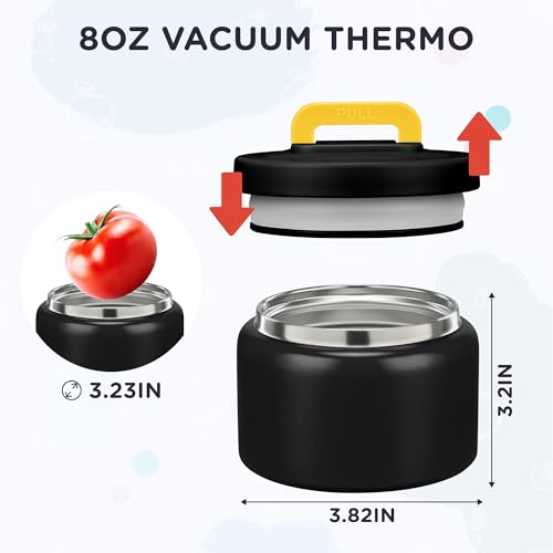 MAISON HUIS 8oz Soup Thermo Wide Mouth Vacuum Insulated Thermo Food Jar, Leak Proof Stainless Steel Thermo for Hot&Cold Food Kids Food Lunch Soup Container for School Travel - Image 5