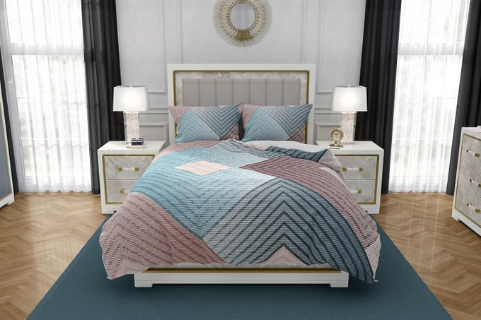 COTTON QUEEN SIZE DOUBLE BEDSHEET SET 250 TC WITH 2 PRINTED PILLOW COVER MULTICOLOR