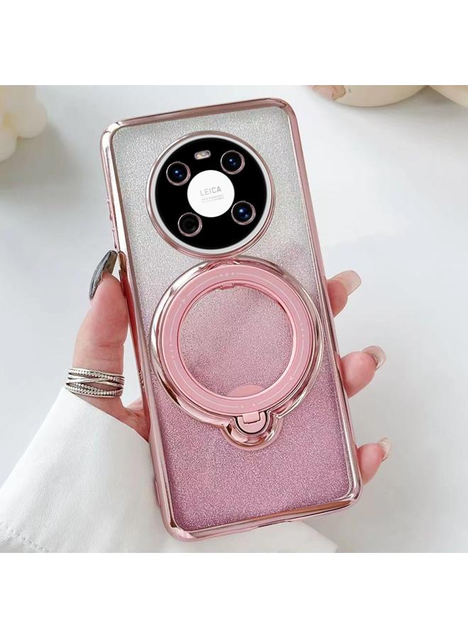 اس-توب جراب لهاتف Huawei Mate 40 مع حامل MagSafe دوار بلون متدرج لامع من مادة TPU - Image 1