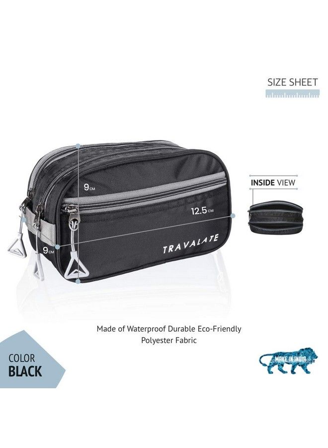 TRAVALATE Solid 9 Cms Cosmetic Pouch (S_Tr1416_Black) - Image 5