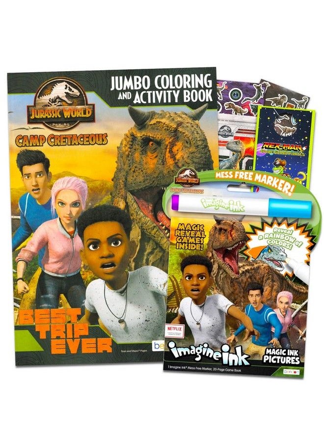 Bendon - Jurassic World Camp Cretaceous Coloring Book Set With Stickers ~ Bundle With Jurassic World Coloring And Activity Book Imagine Ink And More (Dino Coloring Pack) - Image 1