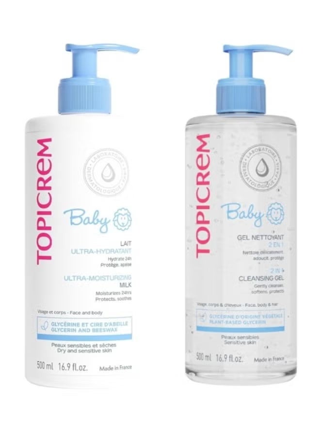 توبي كريم حليب توبيكريم مون الأول المرطب للغاية ٥٠٠ مل + كريم توبي لتنظيف الجسم والشعر للعناية بالبشرة ٥٠٠ مل - Image 1