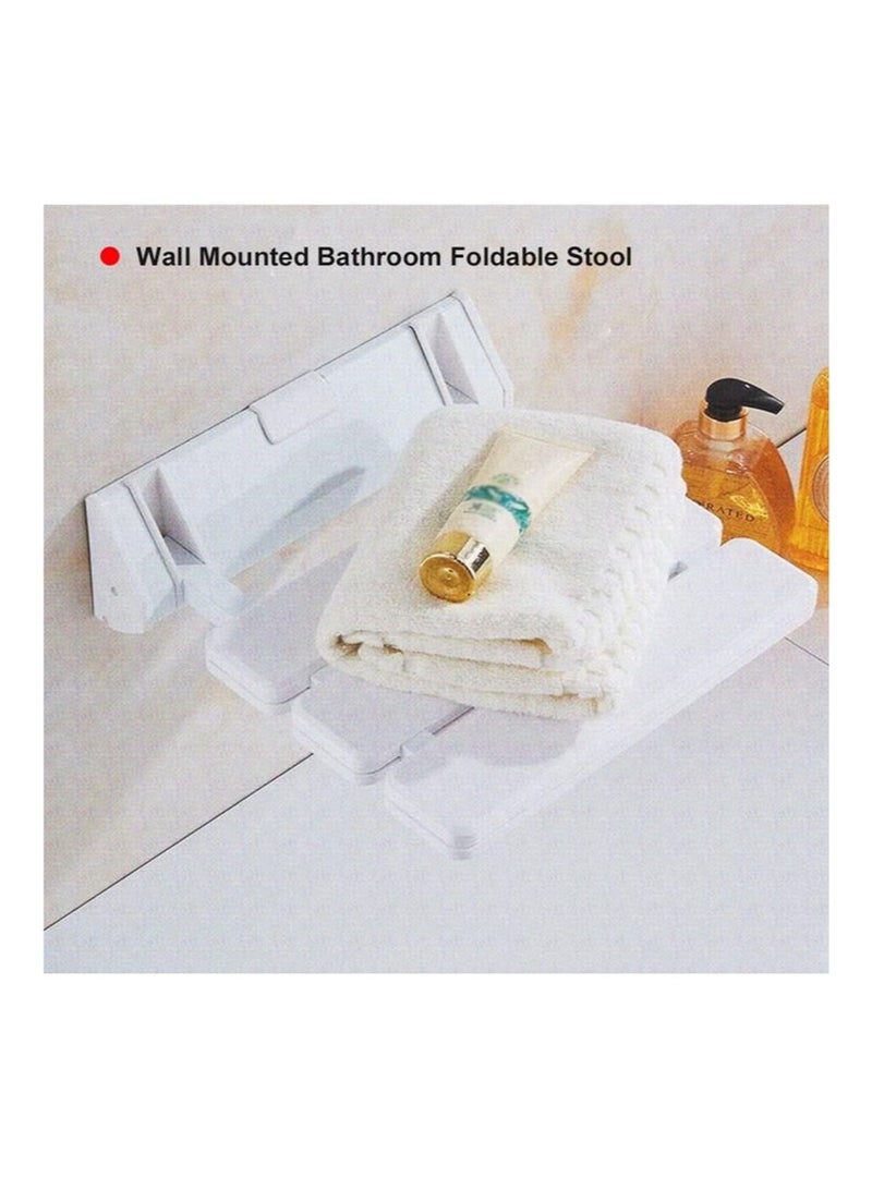 Gerenic Folding Shower Seat, Wall Mounted, Non-Slip, 130KG Bearing Weight, Suitable for Elderly, Pregnant Women & Patients - Image 2