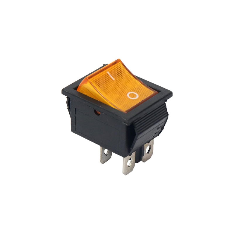 CentIoT - SQUARE Illuminated Button - KCD4 DPST ON-OFF 16A 250VAC 20A 125V AC - Light Rocker Power Switch - for Car Auto Boat Truck (4Pin YELLOW) - Image 1