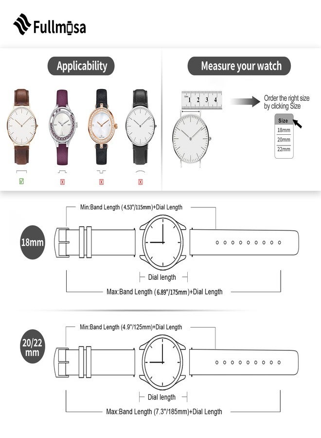Fullmosa Quick Release Watch Band 22mm, Leather Silicone Hybrid Wacth Bands for Samsung Gear S3 Classic/Frontier,Samsung Galaxy Watch (46mm),Huawei Watch 2,Garmin Active,Brown - Image 3