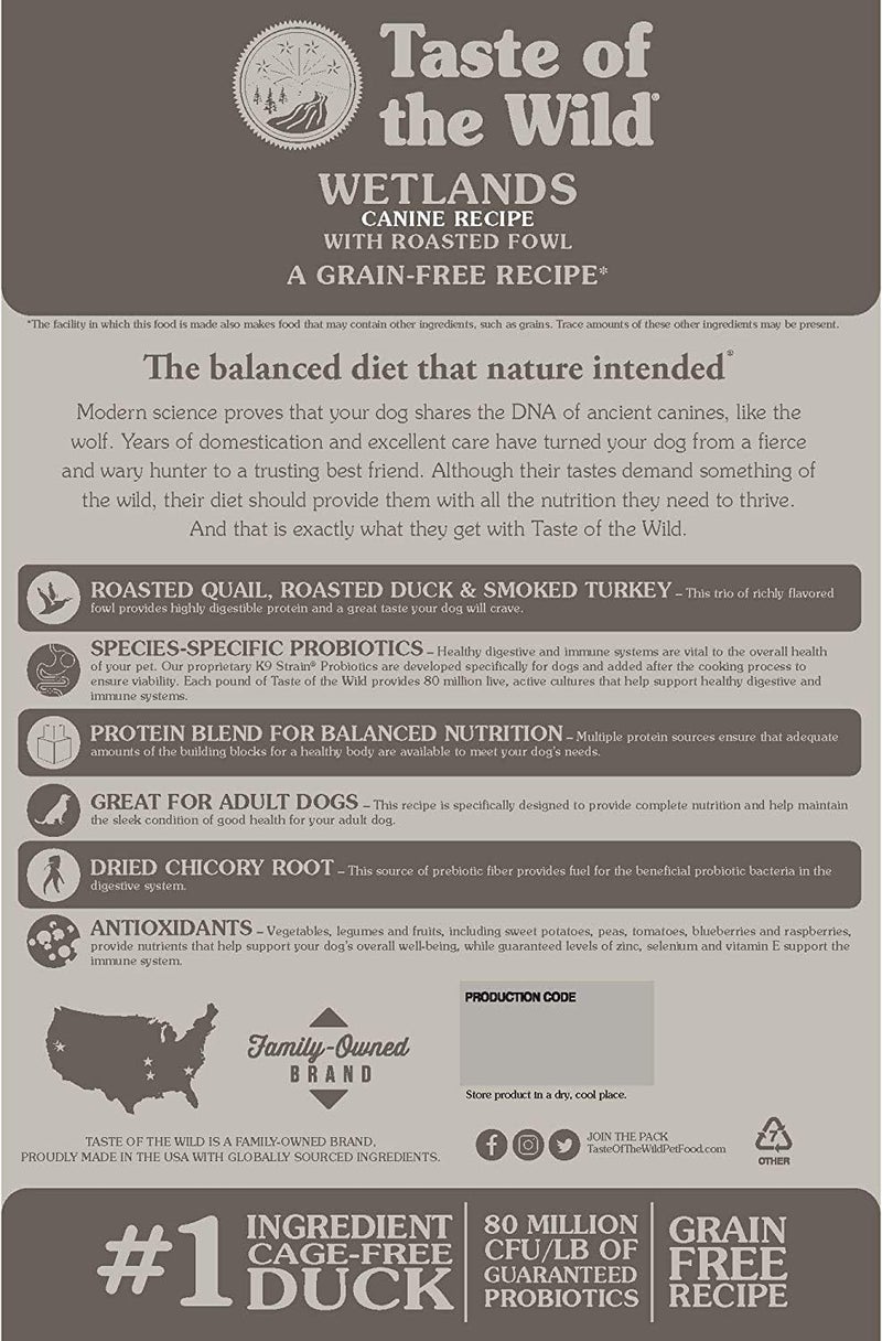 Nan Taste of the Wild Wetlands Canine Formula Dry Dog Food - 2KG - Image 4