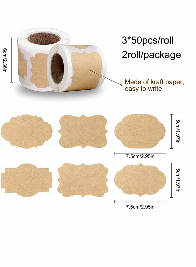 KASTWAVE Gift Paper Labels Stickers, Jar Stickers Self-Adhesive Jar Labels Handmade Baking Sticker Gift Tags for Cosmetic Handmade Decoration Mason Jars Food Craft, 2 Roll - Image 2