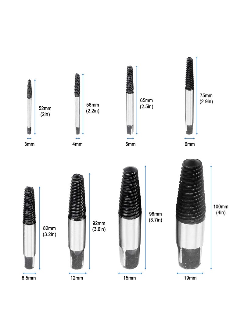 BTSHUB BTSHUB 8pcs Pipe Screw Extractor Set, Damaged and Stripped Broken Bolt Water Pipe Remover Set  - Image 2