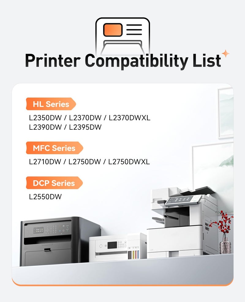 Zstint TN760 Toner Cartridge 2-Pack High Yield With Chip Replacement for Brother TN-760 TN-730 Toner Compatible with MFC-L2710DW L2750DW HL-L2350DW L2370DW HL-L2395DW L2390DW DCP-L2550DW MFC-L2690DW Printer - Image 2