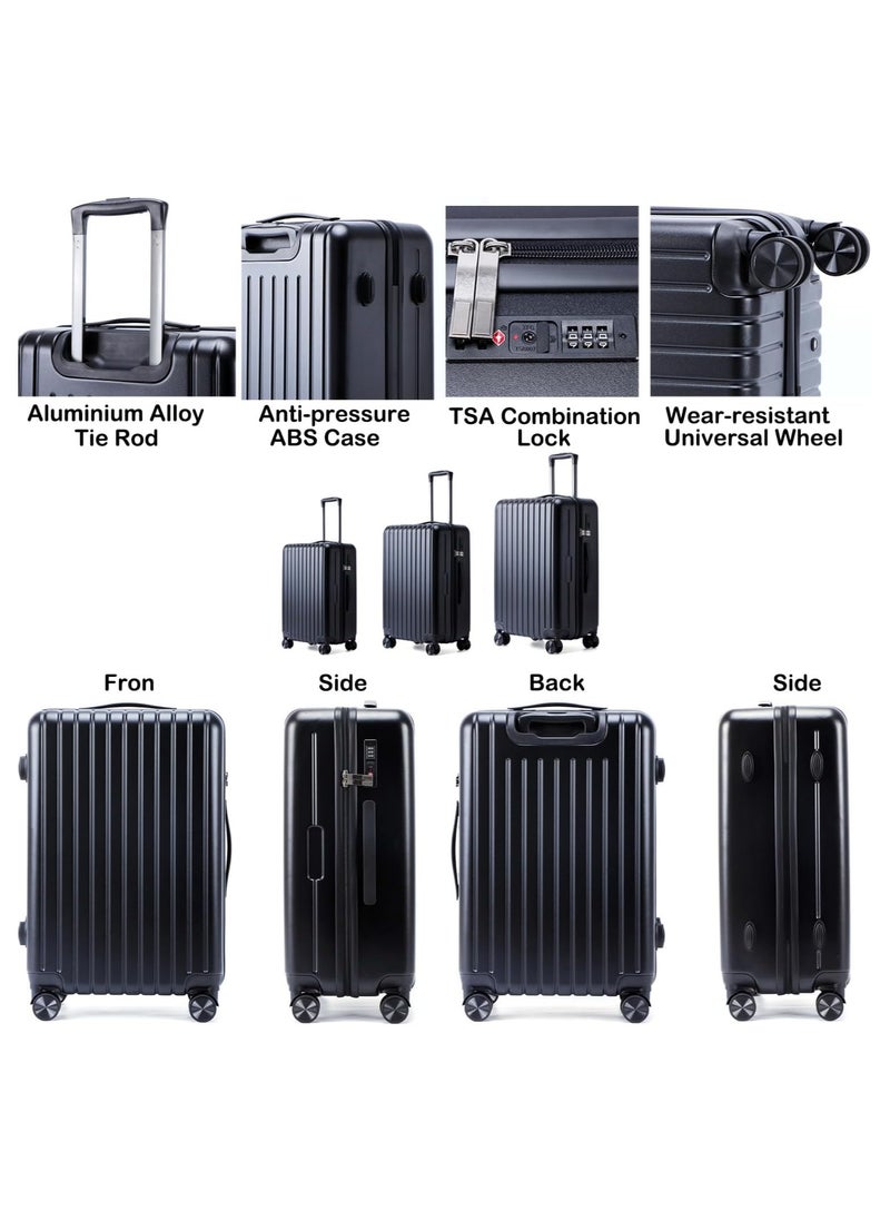 Jorunb - 3pcs Luggage Set,ABS Luggage Set,Hardside Spinner Luggage,Hardside Luggage with Spinner Wheels,20"/24"/28" Carry-on and Checked Luggage (3pcs) - Image 1