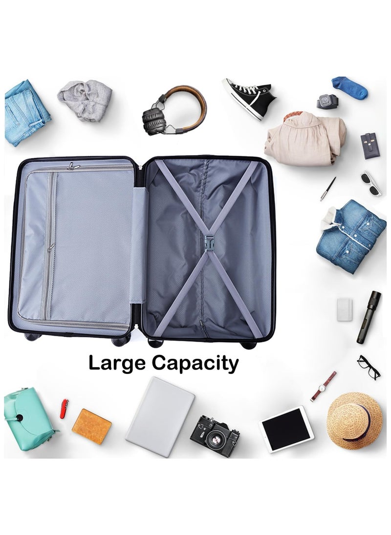 Jorunb - 3pcs Luggage Set,ABS Luggage Set,Hardside Spinner Luggage,Hardside Luggage with Spinner Wheels,20"/24"/28" Carry-on and Checked Luggage (3pcs) - Image 1
