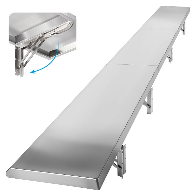 Toriexon رف تقديم قابل للطي Toriexon 72 × 12 نافذة تقديم قابلة للطي من الفولاذ المقاوم للصدأ