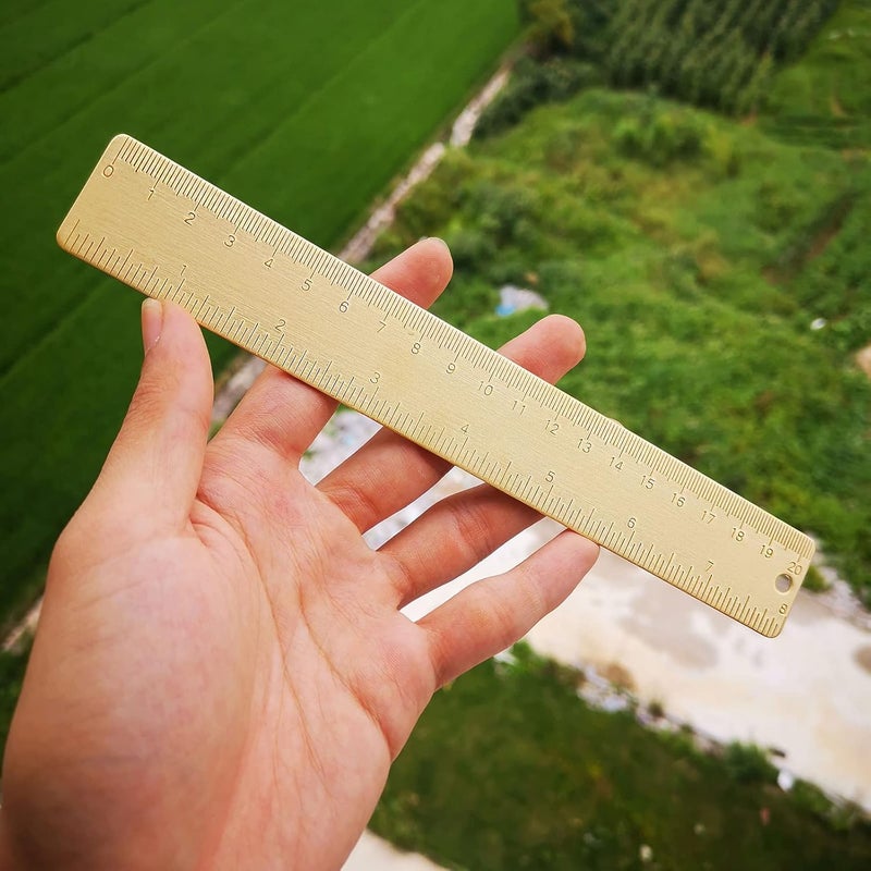 Brass Ruler 20cm 7 9 Inch Straight Measuring Tool for Student School Office - Image 4