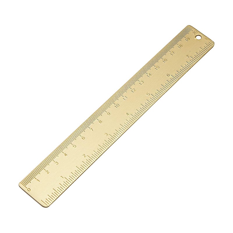 Brass Ruler 20cm 7 9 Inch Straight Measuring Tool for Student School Office - Image 1