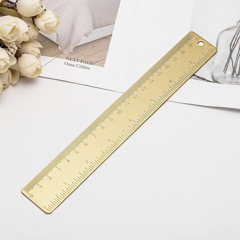 Brass Ruler 20cm 7 9 Inch Straight Measuring Tool for Student School Office - Image 3