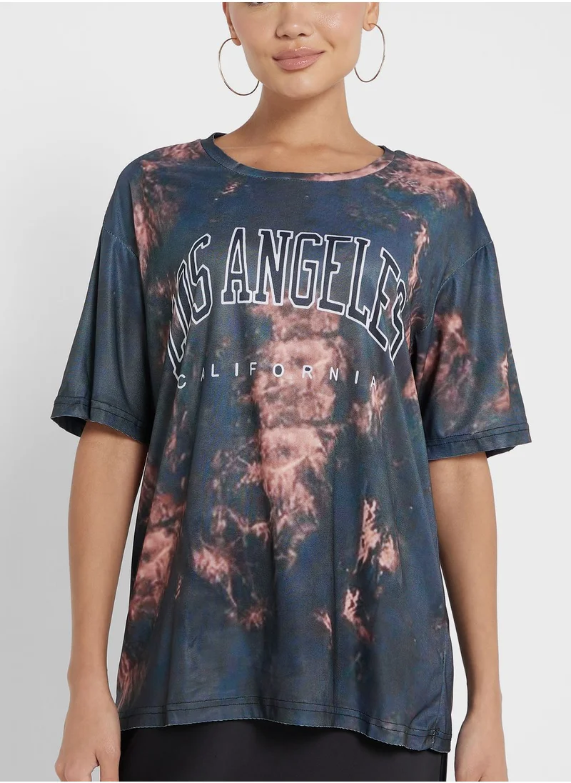 Ginger Oversize Tie Dye Graphic Tshirt