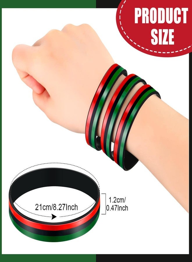 Sratte سراطة 60 قطعة أساور شهر تاريخ السود بالجملة أساور مطاطية لعيد التحرير هدايا شهر تاريخ السود أساور أفريقية لمهرجان عيد التحرير - Image 2