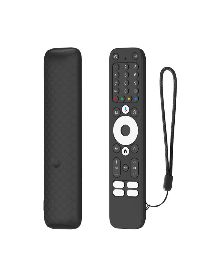 1pcs Remote Control Silicone Case for Homatics Box R 4K, Remote Control NonSlip Protective Cover Housing Shell Protector with Lanyard for Homatics Box R 4K (Black) - Image 1