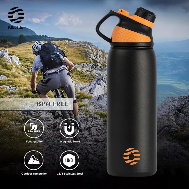 FjBottle Stainless Steel Water Bottle 600ml/800ml/1L/1.5L with Magnetic Lid, BPA Free Insulated Water Bottle, Sports Metal Water Bottle Hot&Cold Drinks Vacuum Flask Leak-Proof for Gym, Work, Travel - Image 5