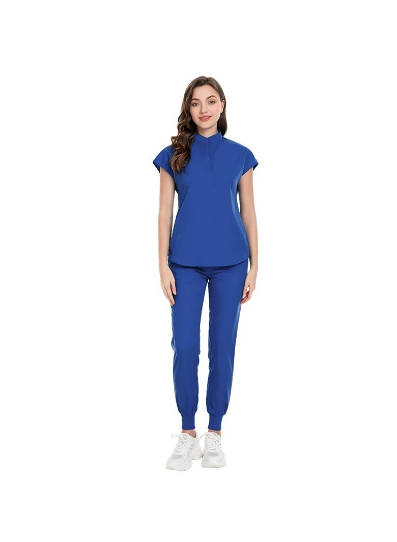 Elastic Scrubs Nursing Pants with Stand Collar Nurse Uniforms for Medical Professionals & Jogging - Amazon Fulfilled - Image 1