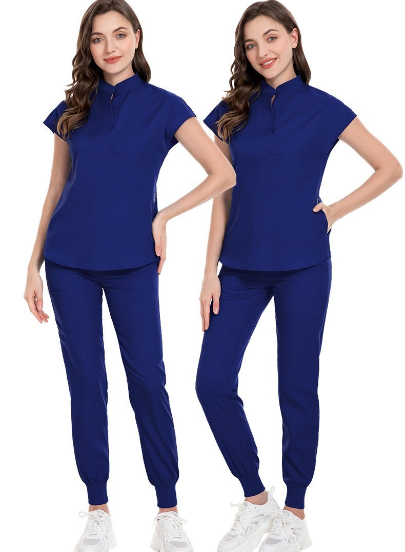 Elastic Scrubs Nursing Pants with Stand Collar Nurse Uniforms for Medical Professionals & Jogging - Amazon Fulfilled - Image 2