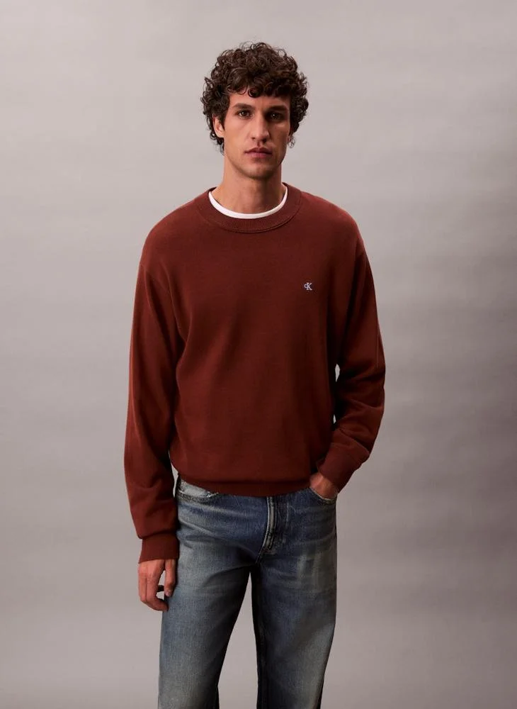 Calvin Klein Jeans Relaxed Cotton Monogram Jumper