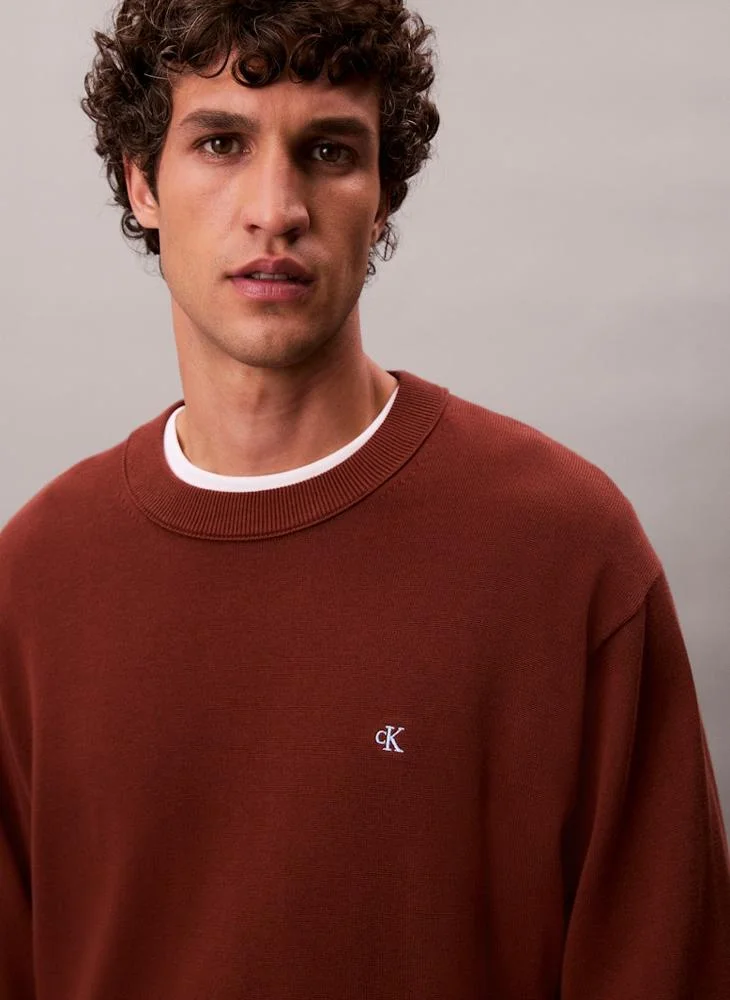 Calvin Klein Jeans Relaxed Cotton Monogram Jumper