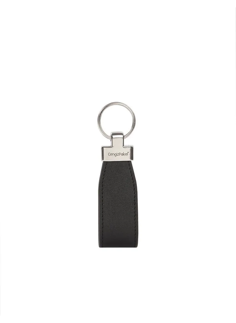 Cengiz Pakel Leather Black Men's Wallet + Keychain Set