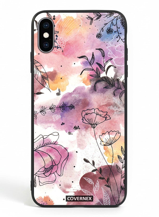 Covernex Apple iPhone Xs Protective Case Cover Printed Featuring Soft Pastel Watecolor Wildflower - Image 2