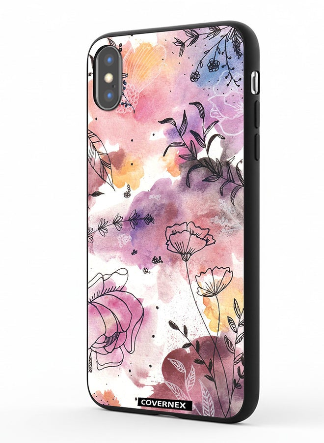 Covernex Apple iPhone Xs Protective Case Cover Printed Featuring Soft Pastel Watecolor Wildflower - Image 1