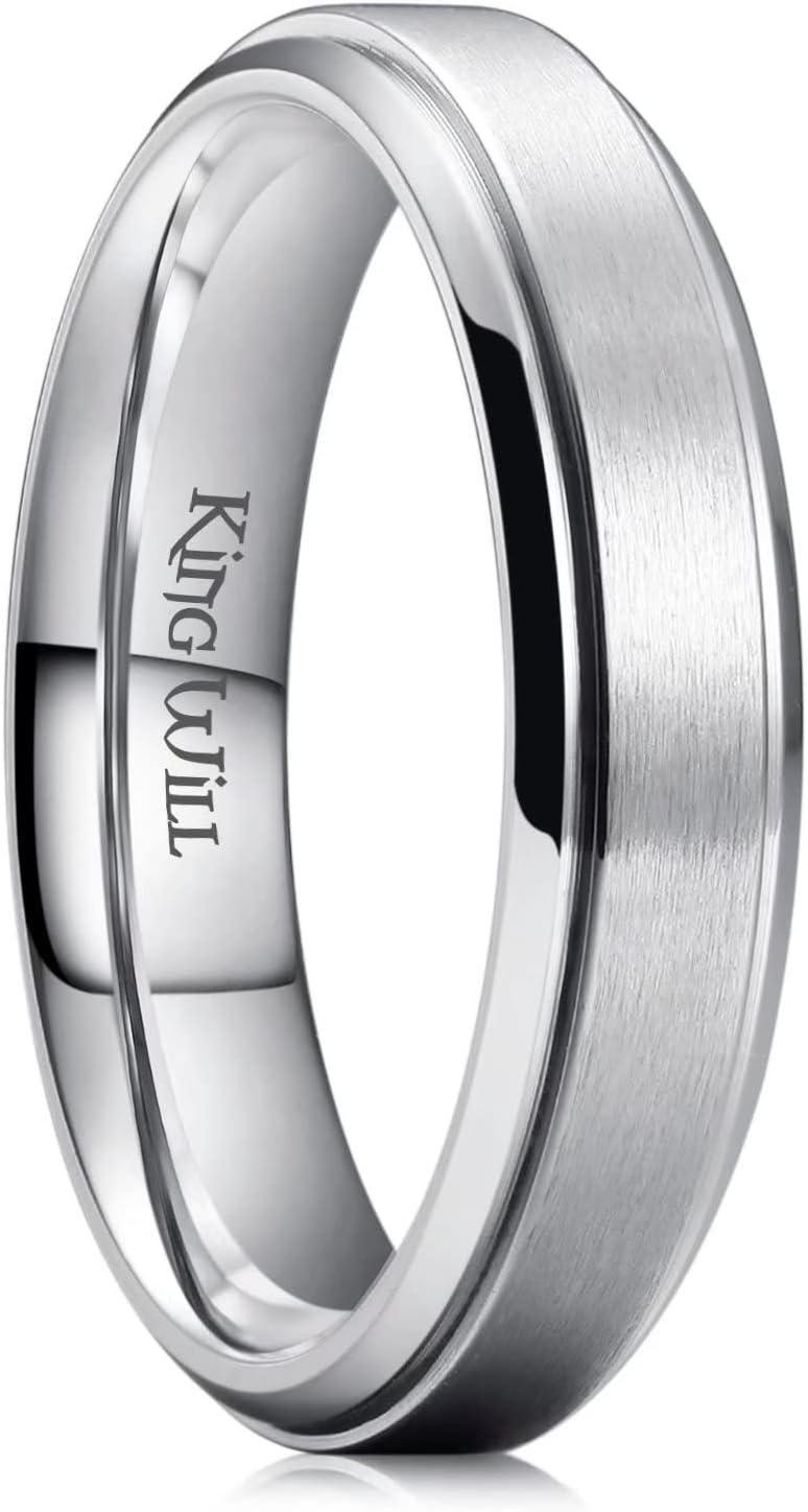 King Will Titanium Wedding Band for Men Women- 3-10mm Width Black/Sliver/Gold High Purity Titanium Promise Wedding Ring Comfort Fit for Daily Wear Size 6-14 - Image 1