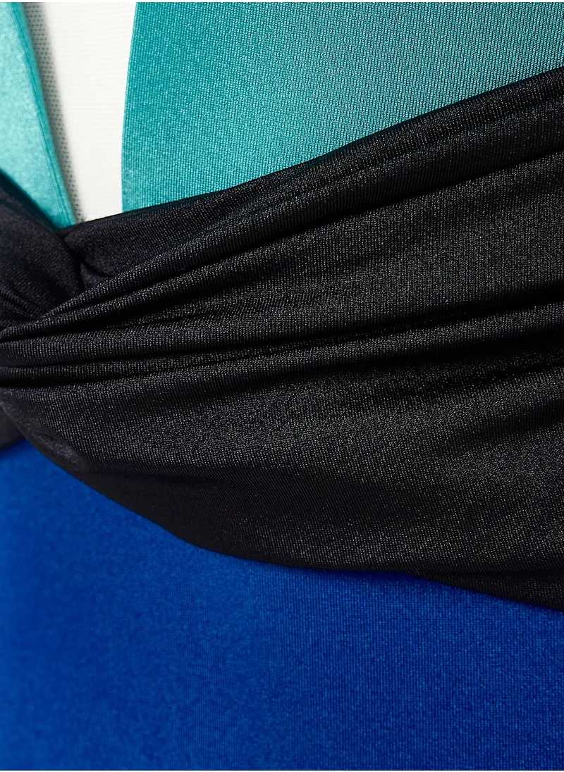 Sugarfree Colorblock Plunge Swimsuit