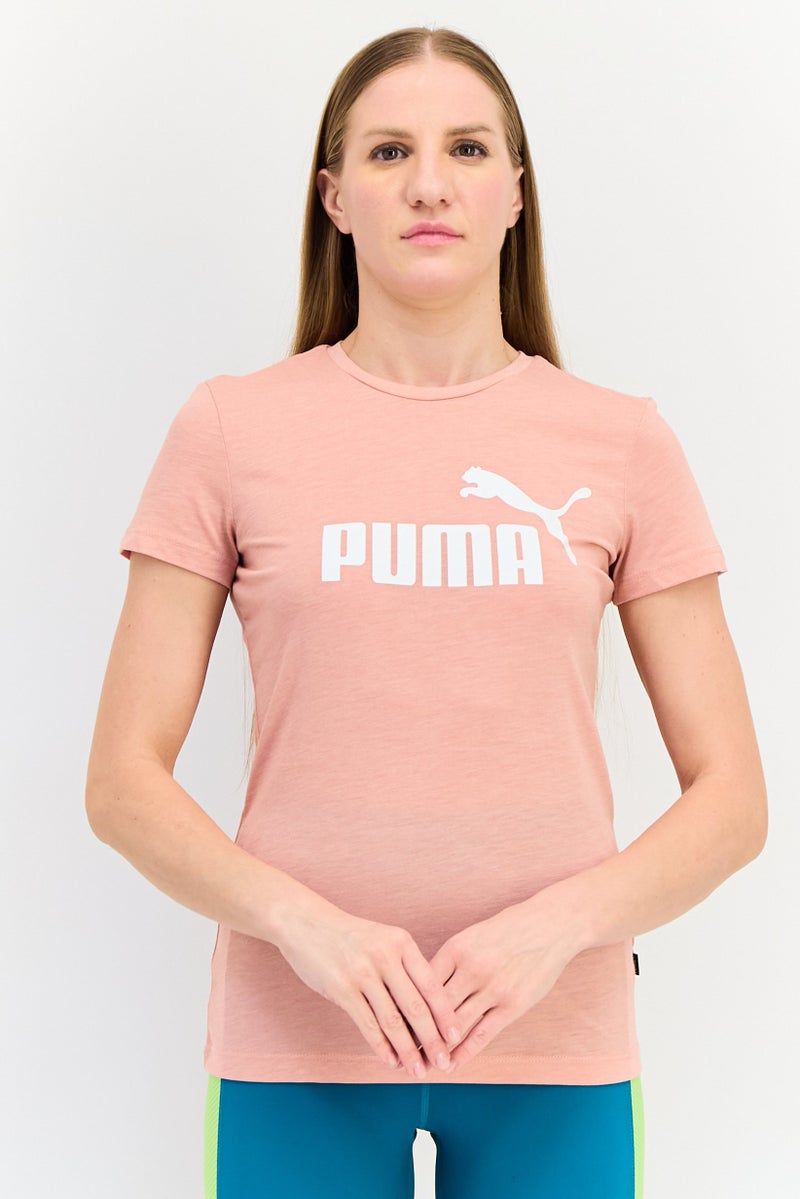 PUMA Women Regular Fit Short Sleeve Training T-shirt, Rosette Heather - Image 1