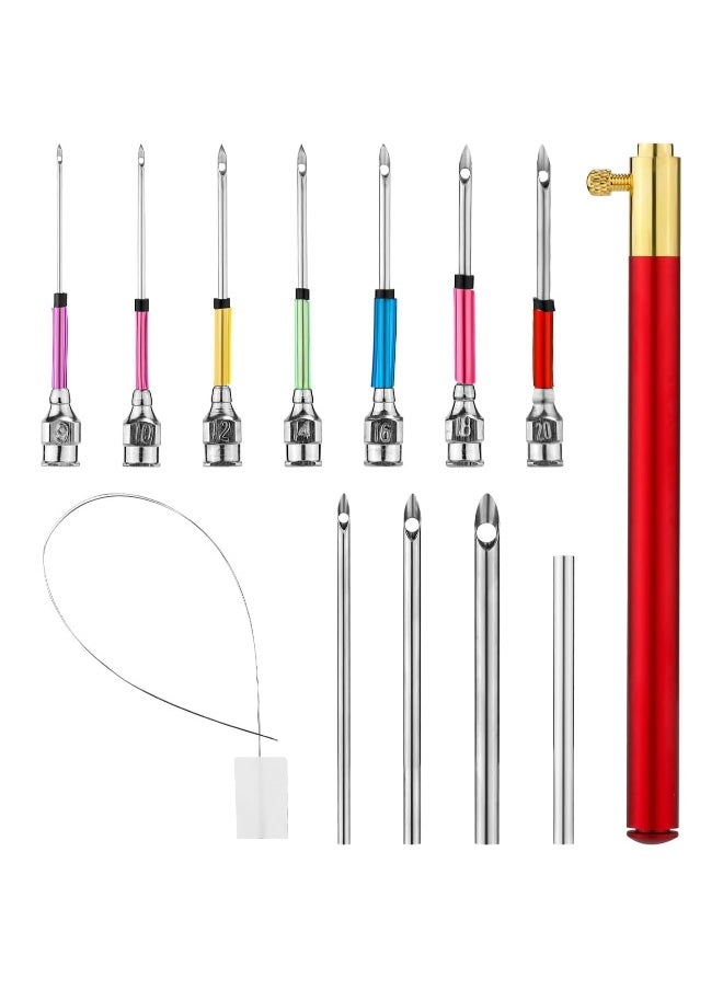 Generic 13pcs Punch Needle Kits Adjustable Punch Needle Tool Embroidery Needles Set Sewing Art Needles with 7 Size Punch Needle Heads Seam Ripper for Adults Beginner Floss Cross Stitch DIY Craft  - Image 1