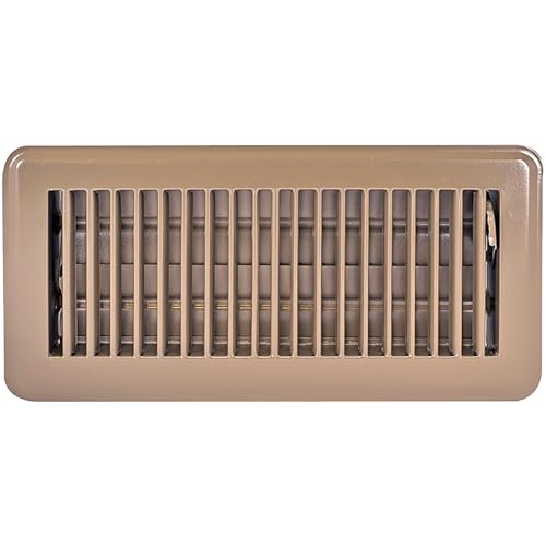 EZ-FLO 4 x 10 Inch (Duct Opening) Floor Register Vent Cover, One-Way Ventilation Register Diffuser, Solid Steel HVAC Air Vent Cover, Brown, 61602 - Image 1
