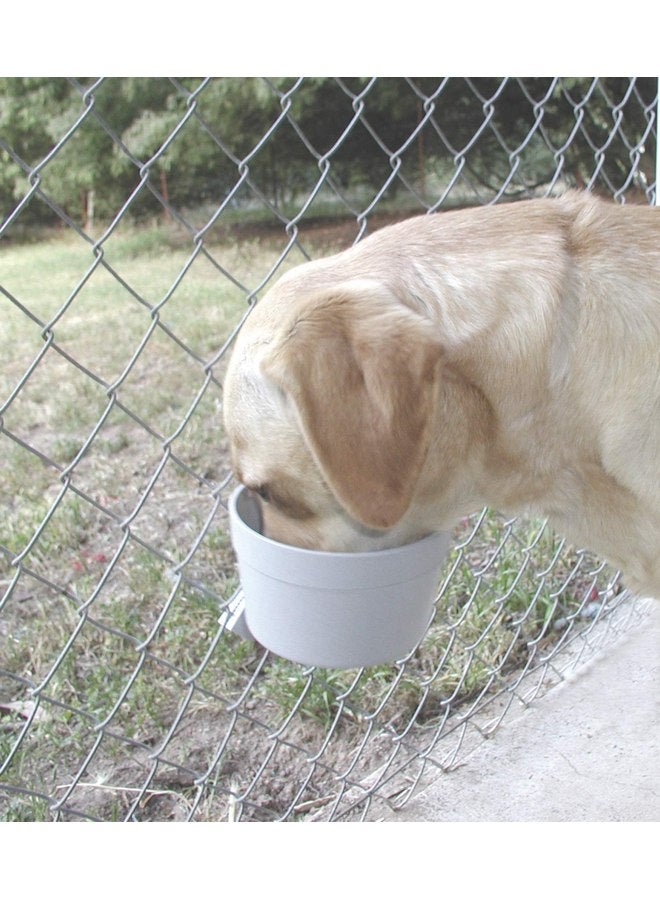 ليتل جايانت وعاء طعام وماء للكلاب من LITTLE GIANT Kennel Crock (20 أونصة) - Pet Lodge - وعاء طعام وماء للكلاب قابل للتركيب ومتين (رمادي) (رقم الصنف KC20) - Image 3